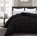 '- Microfiber Insert Alternative Stitch Box Fill Season Black) (Cal Tabs Collection King, All King Size with - Comforter Quilted - Chezmoi Down California Plush Corner Duvet