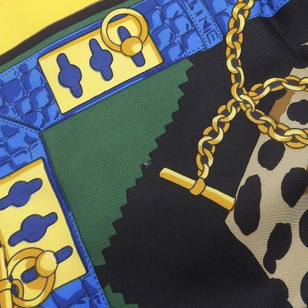 Celine silk leopard Authenticated scarf large Used multicolor print CELINE