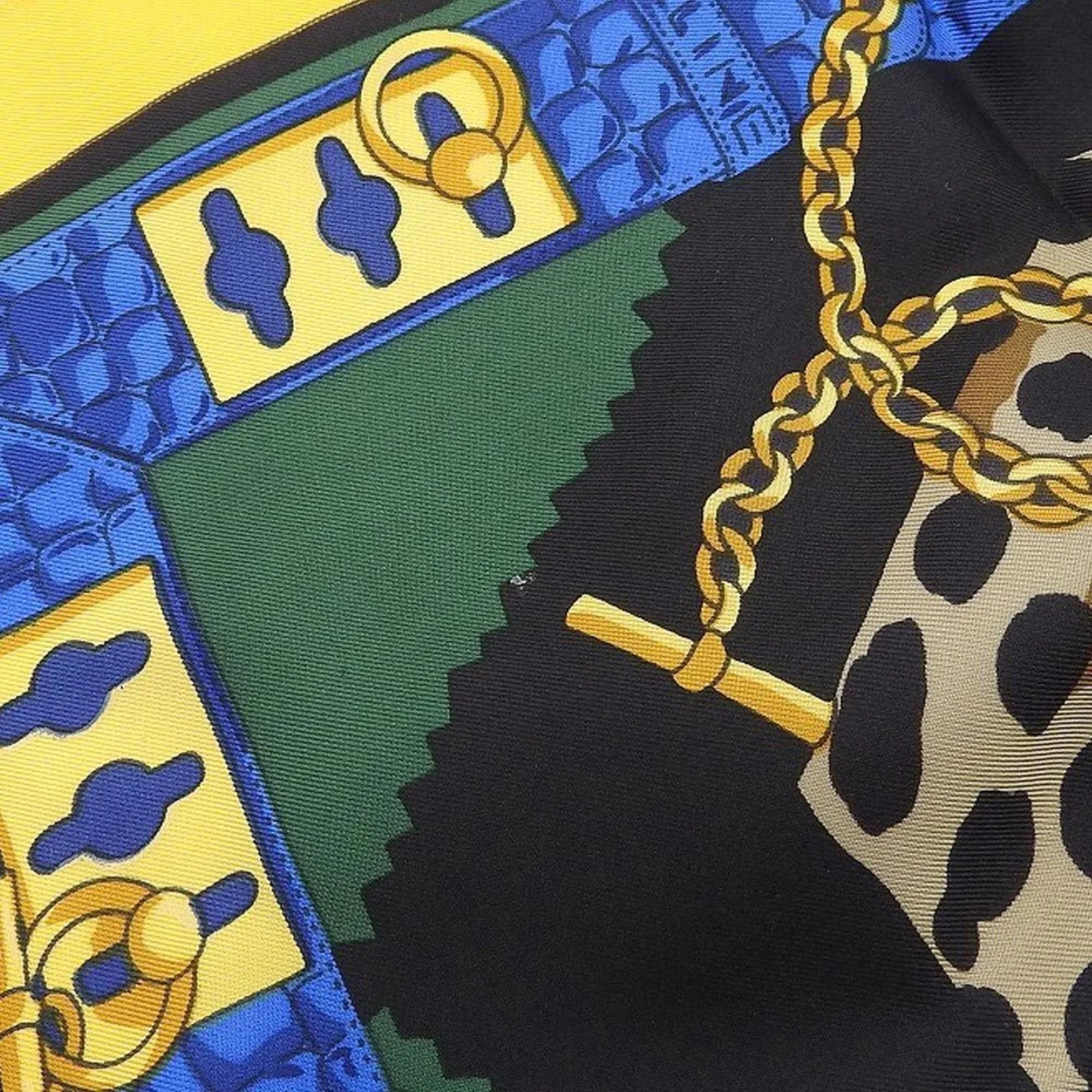 Celine silk leopard Authenticated scarf large Used multicolor print CELINE