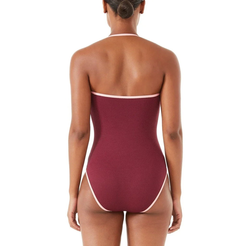 Large Swimsuit, New PURPLE US Kate Pique York One-Piece Convertible Spade