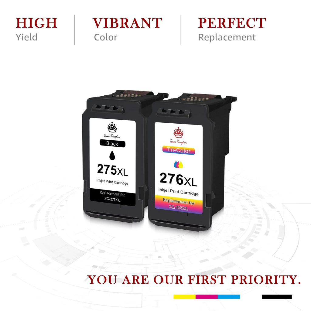 for for Black, Ink High TR4720 275XL Color) (2 1 Toner Printers CL-276 276XL TS3500 Capacity 275 TR4700 Canon Ink TS3520 Kingdom PG-275 Cartridges and PIXMA Cartridges TR4722 Ink 276 TS3522