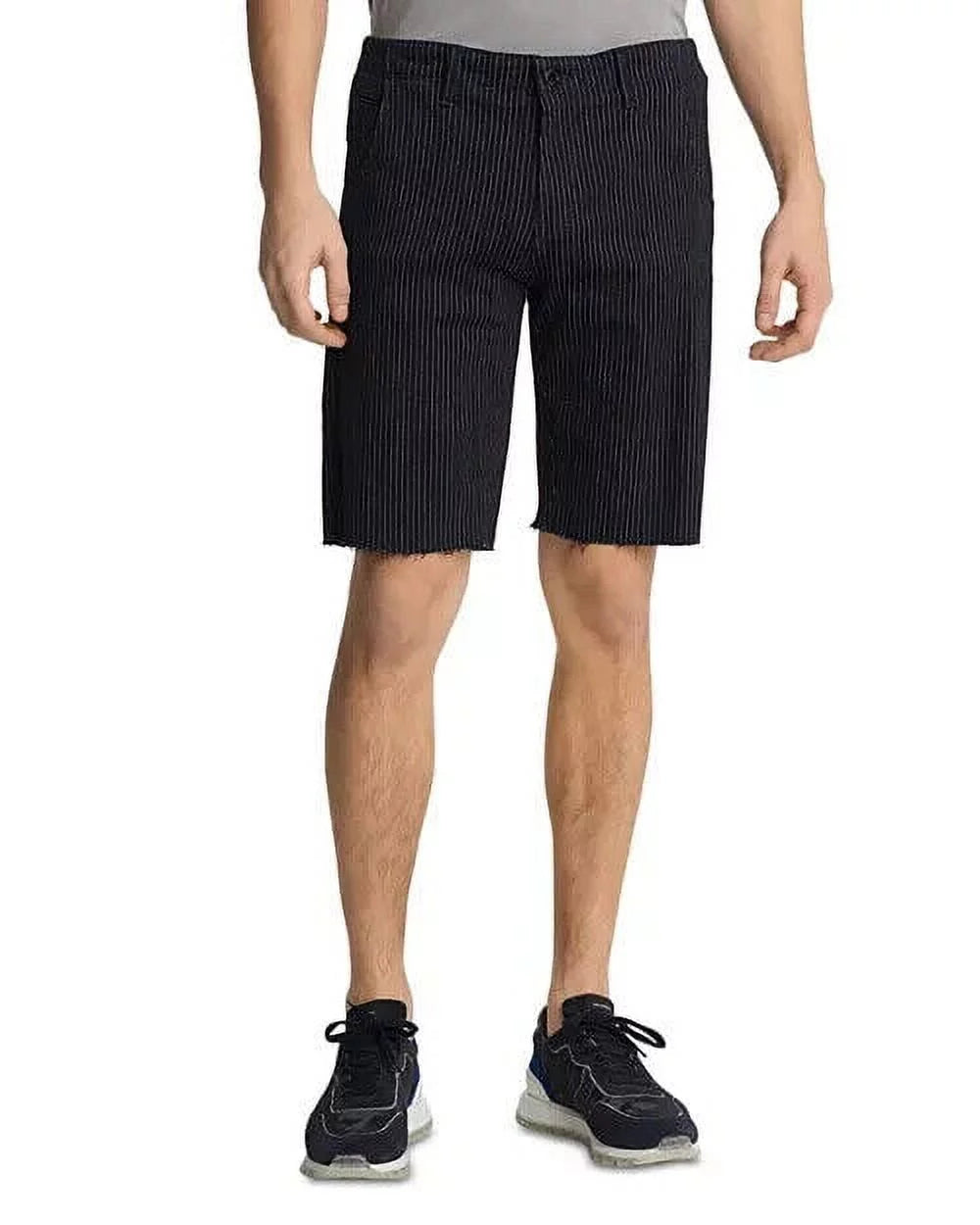 $129 Fit black MSRP Hem Karl Raw Pinstripe Regular Size 32 Shorts Lagerfeld Mens