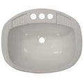 17 Single LaSalle Poly Bristol Bathroom x Lavatory Oval Sink, 16270PWA RV 20 in. White