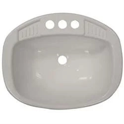 17 Single LaSalle Poly Bristol Bathroom x Lavatory Oval Sink, 16270PWA RV 20 in. White