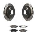 Transit Drilled Disc And Coated Pads Kit Rotors - Cooper For Slotted Auto Mini Brake KDS-100458 Semi-Metallic Rear