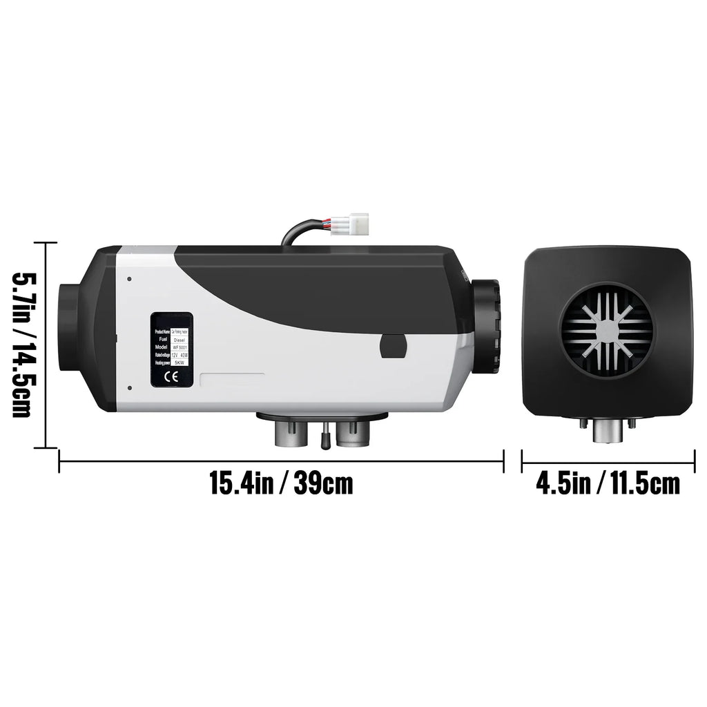 Control and LCD 12V Muffler Trailer and Heater Heater Air Diesel Thermostat 10L Diesel 5KW for Bus SKYSHALO Tank Motorhomes Parking with Boats Heater Remote Diesel RV