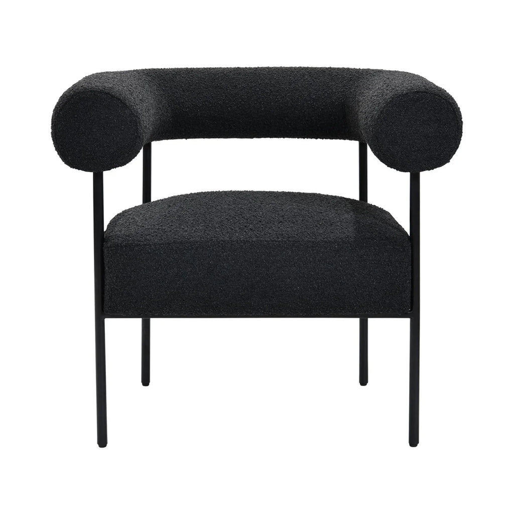 Boucle Metal Arm Black Palma Chair