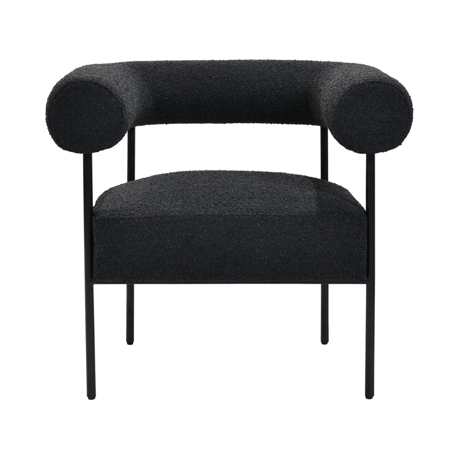 Boucle Metal Arm Black Palma Chair