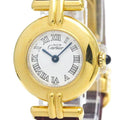 Plated Colisee Watch (Good) Gold Must BF568960 Leather Quartz Pre-Owned CARTIER Ladies