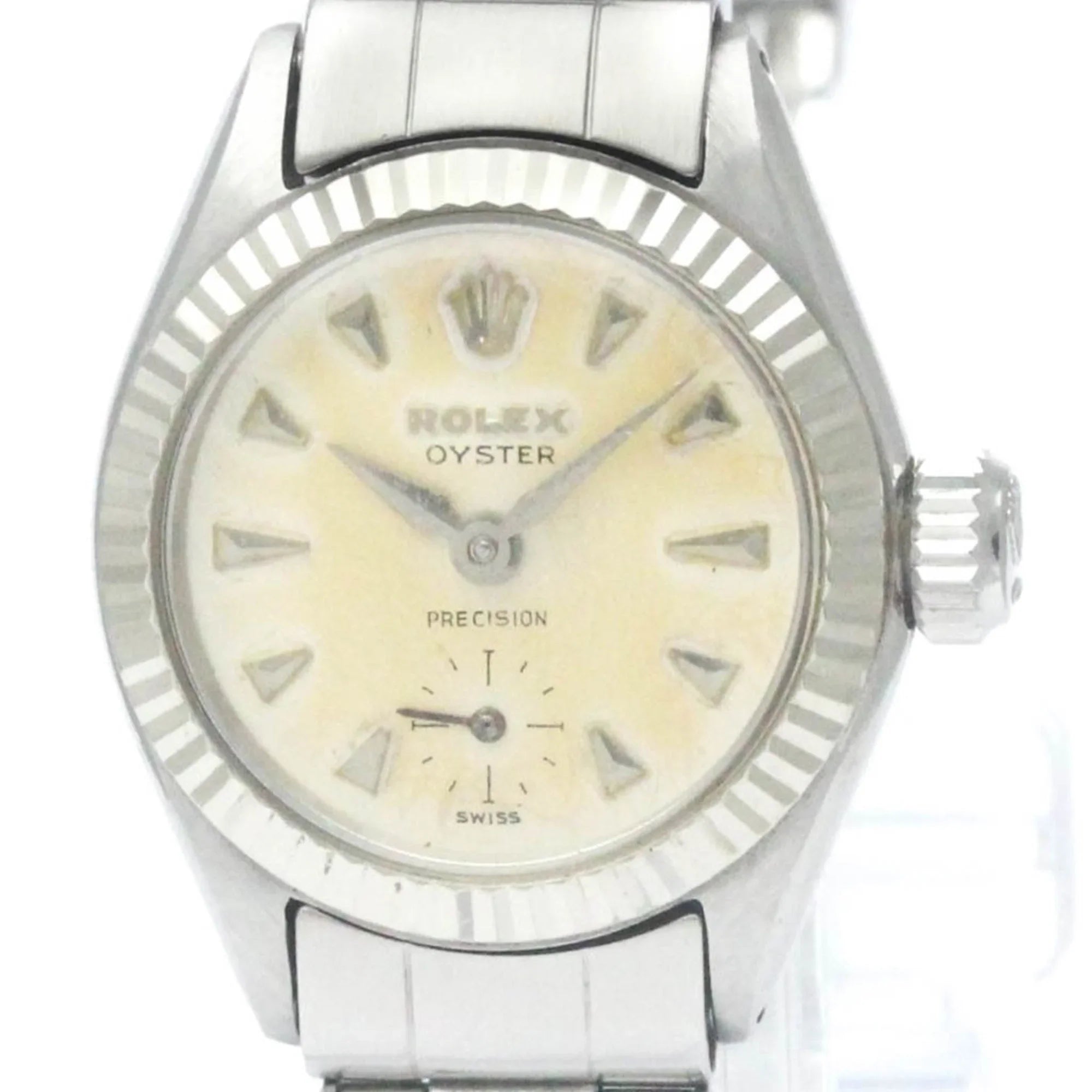 (Fair) Hand-Winding ROLEX Precision Steel BF565424 Watch 6525 Mens Pre-Owned Vintage Stainless