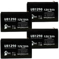 F2 9000mAh, Acid 7640 Kontron - 4x (12V, Adapters AGM, Terminal Battery - 9Ah, Universal Sealed 8 UB1290 to Battery SLA) - Pack Compatible Lead Replacement F1 F1 Includes MICROGAS Terminal,