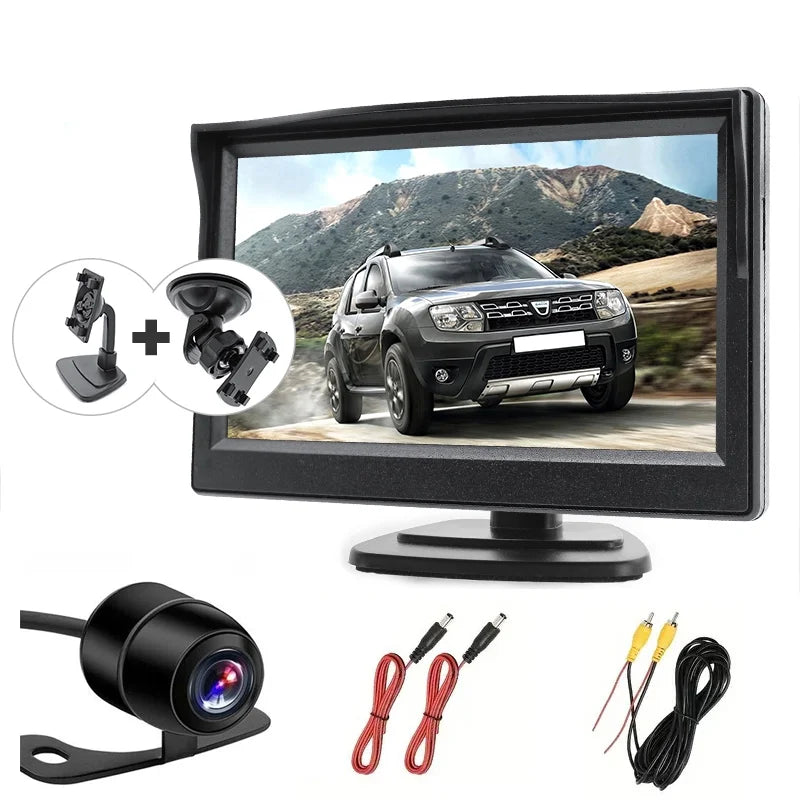 Rear Camera Monitor Parking Backup View Night HD 5inch + Vision Car System