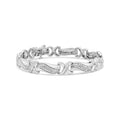 Haus Bracelet Tennis - Color, X Cttw Brilliance Sterling Clarity) .925 1 Clasp Box I3 (I-J 7" Silver of Link Round and cut Womens 3/4 Wave Diamond