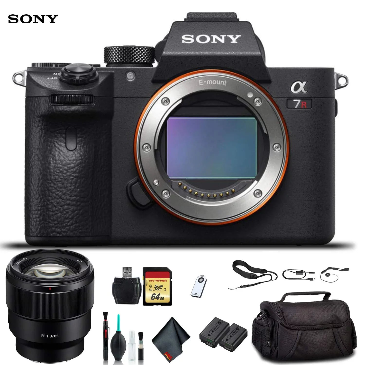 III a7R , Accessories Reader Additional Battery, Camera Sony 64GB FE 24-70mm Mirrorless With Card Alpha Lens, Sony Memory Essential Plus Bag, Card, ILCE7RM3/B Soft