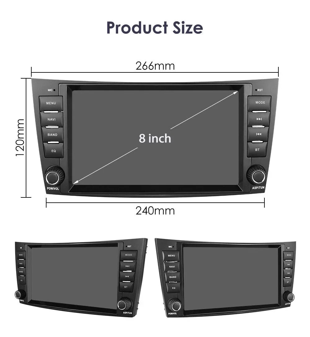 1280*720 Benz Stereo GPS Mercedes for E-Class 8" Nav Car Radio W219 DSP Carplay