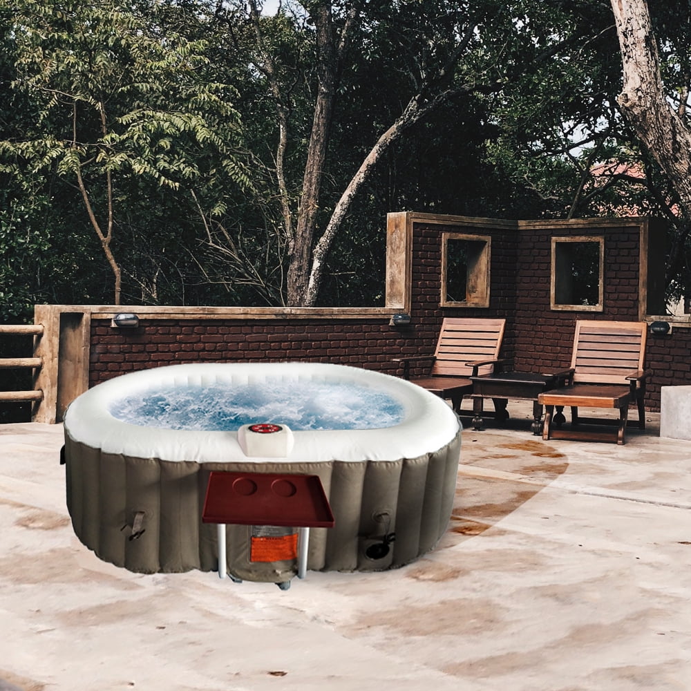 ALEKO Inflatable with Brown Cover Hot Gallon Oval 2 Jetted 145 Person Tub