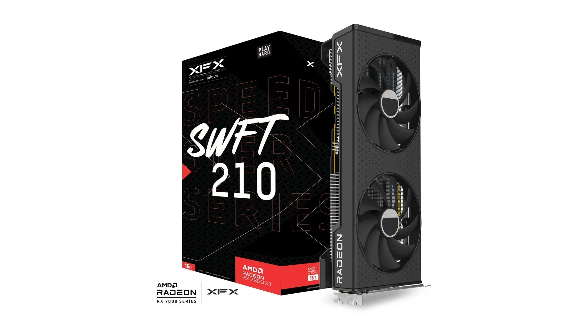 RX RX-76TSWFTFP HDMI RDNA 7600XT Graphics GDDR6 Card 3 Gaming SWFT210 AMD 3xDP, XFX with SPEEDSTER 16GB CORE RADEON