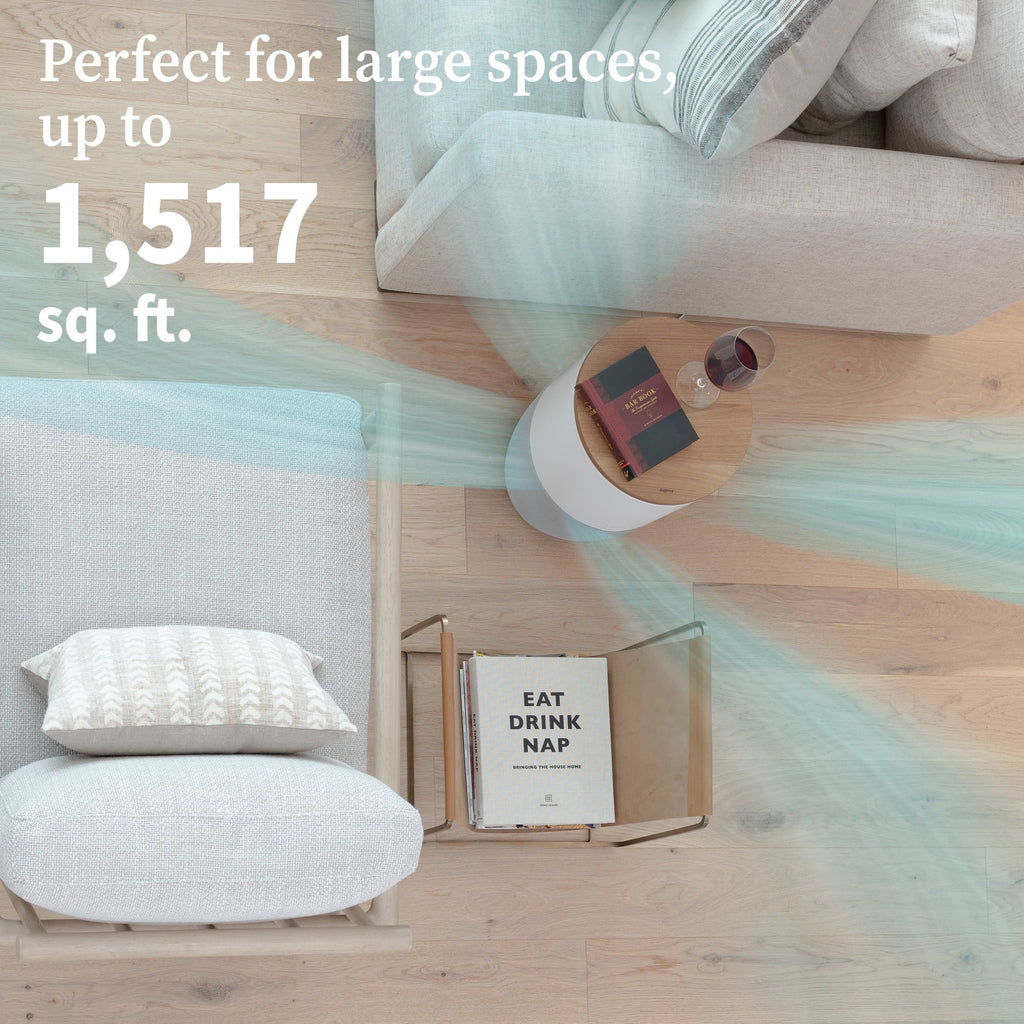 With Medical-Grade HEPA-13 | Smart Dupray Air Purifier Air Bloom™ Accent Walnut Filtration Table
