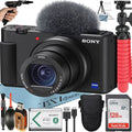 with 128GB Accessory Card Bundle Sony Camera ZeeTech + + SanDisk (Black) ZV-1F Memory Tripod Vlogging