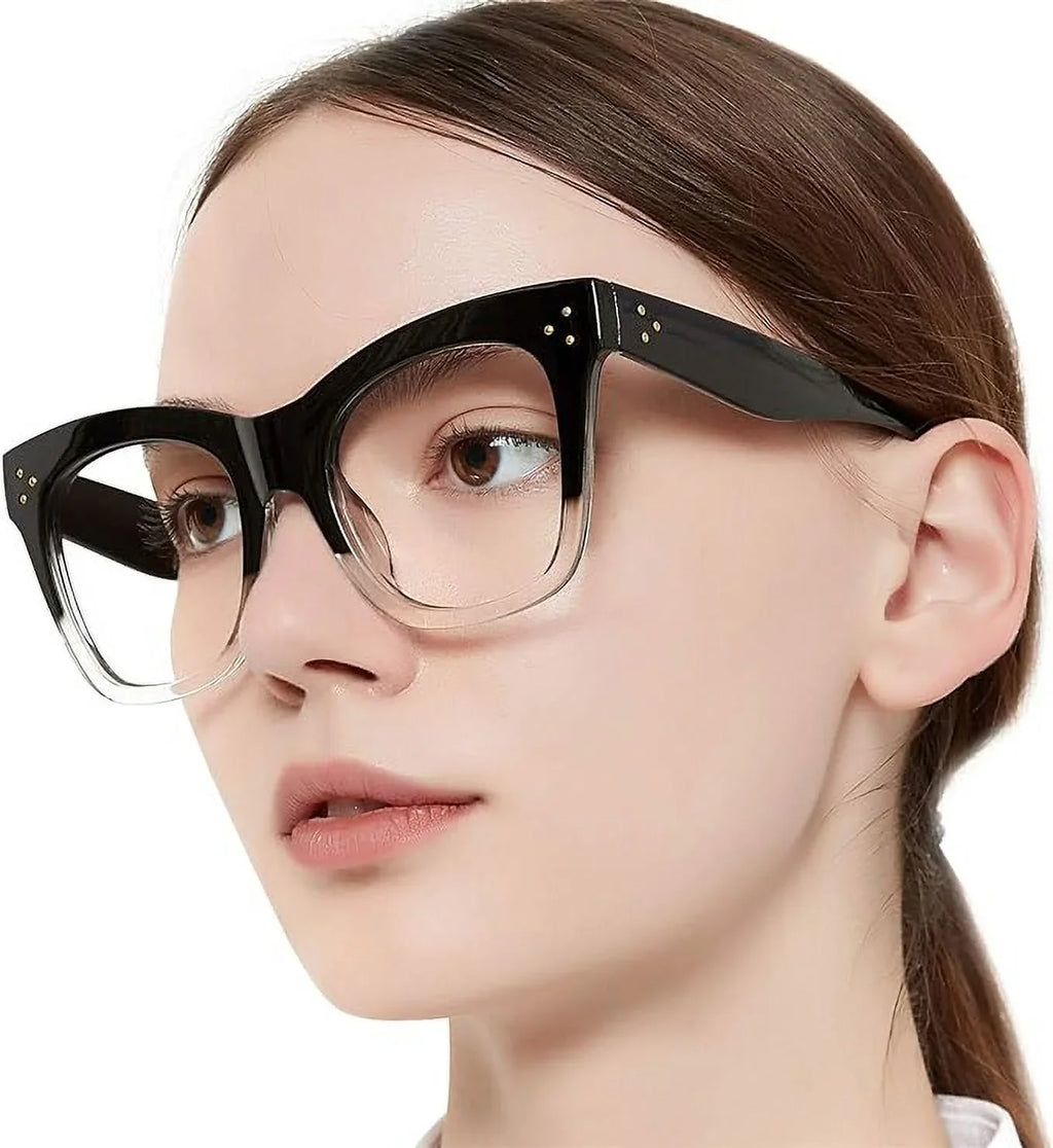 Magnification CHIARI 150 Filter 250 Glasses Women OCCI 0 400 6.0) 300 600 Reader 500 Computer 200 Light Reading 350 100 (Black-Clear, for Blue