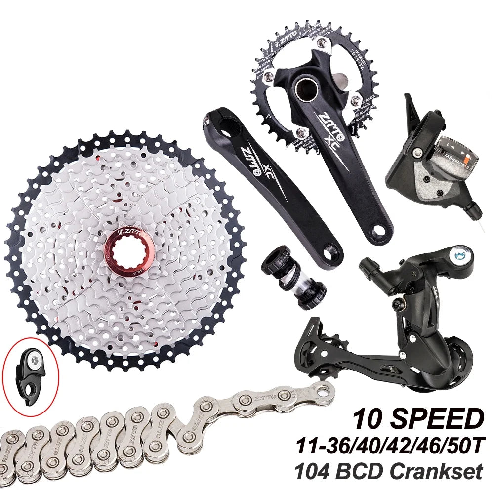 1x10 ZTTO Cassette Flywheel 11-50T 10 Derailleurs 11-50T Chain Speed MTB 10 Cassette er Derailleurs transmission Speed ANRIO Bike Bicycle kit,Crankset Bike Speed Mountain Flywheel Crankset Speed 10