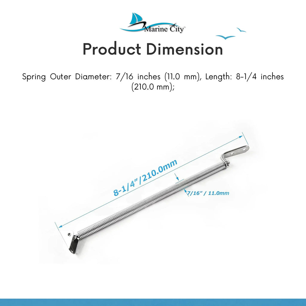 inches Stainless-Steel Adjuster L-Shape and Spring Marine inches with inches 8-1/4 Length: U-Bolt City Hatch or 8-1/4 10-1/4 Plate
