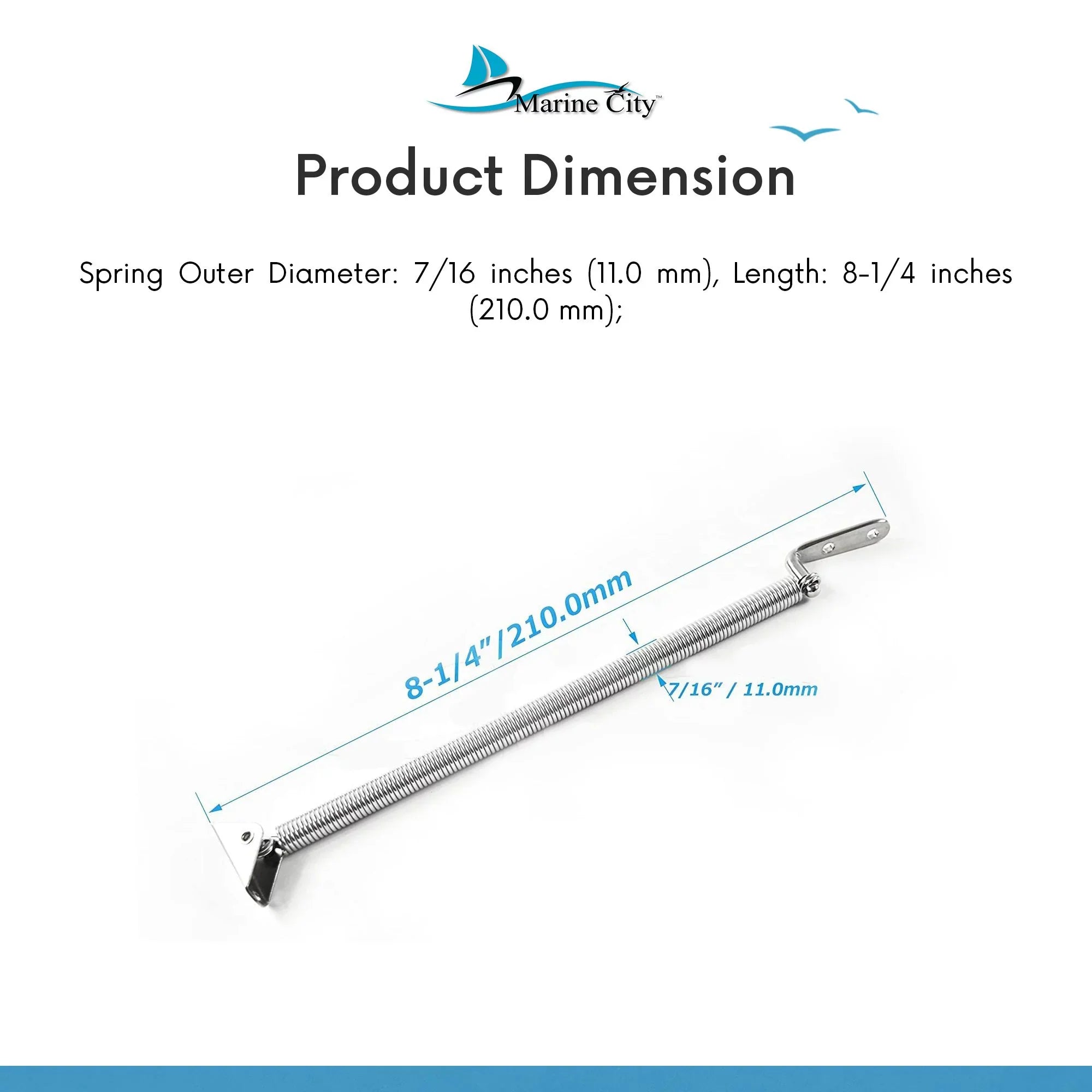 inches Stainless-Steel Adjuster L-Shape and Spring Marine inches with inches 8-1/4 Length: U-Bolt City Hatch or 8-1/4 10-1/4 Plate
