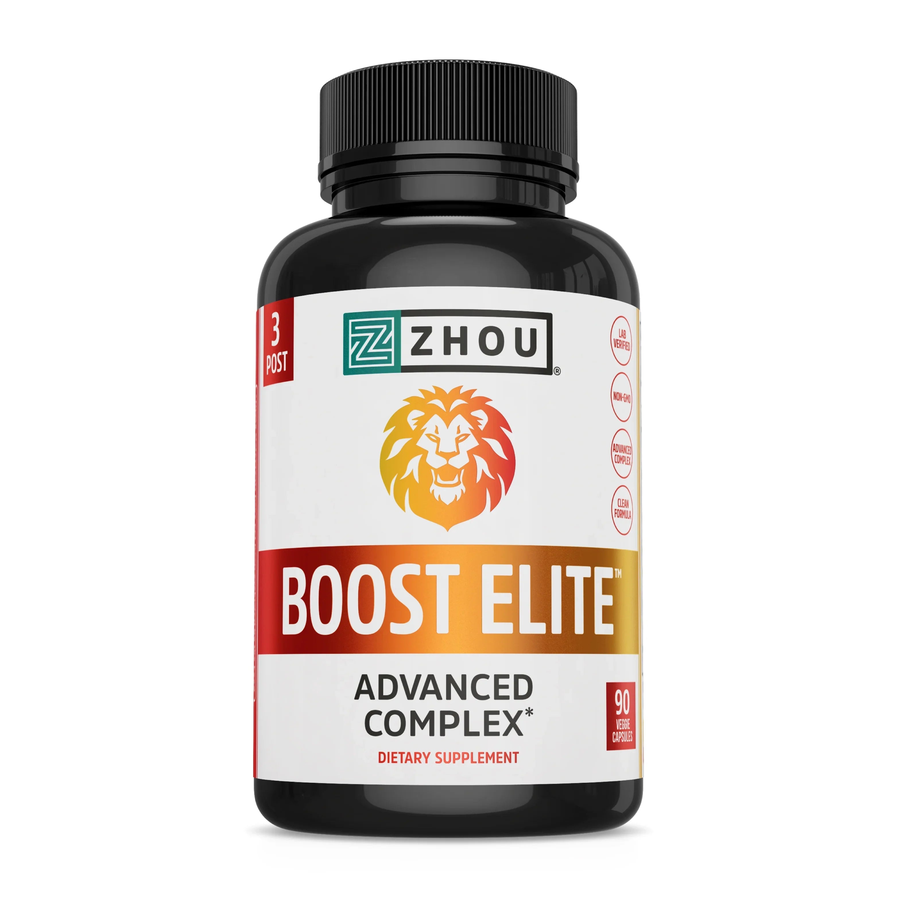 Veggie Increase BOOST to | Formulated & Caps 90 ELITE Zhou Booster Test 30 Energy T-Levels | Servings,