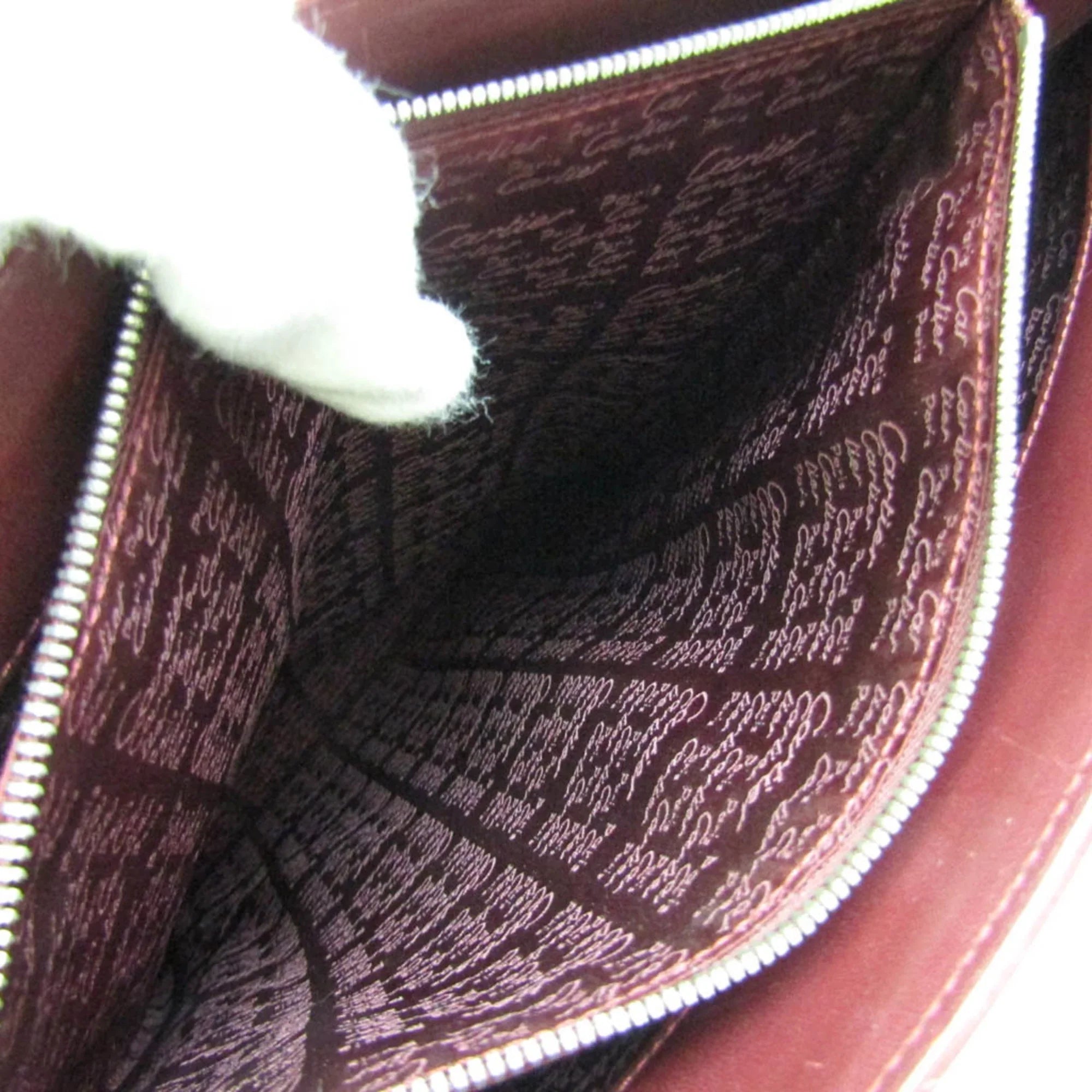 Bag Pre-Owned Tote Cabochon (Good) Cartier Women's Bordeaux Leather