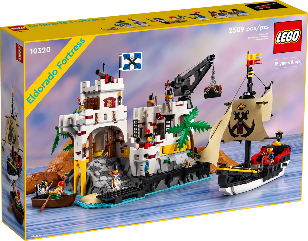 Building Décor, Gift Who Includes Adults Project, Kit, and Pirate Idea Love Icons Eldorado Office Gift, for 8 Ship a Home 10320 Rewarding Pirate Nostalgic Fortress LEGO Minifigures,