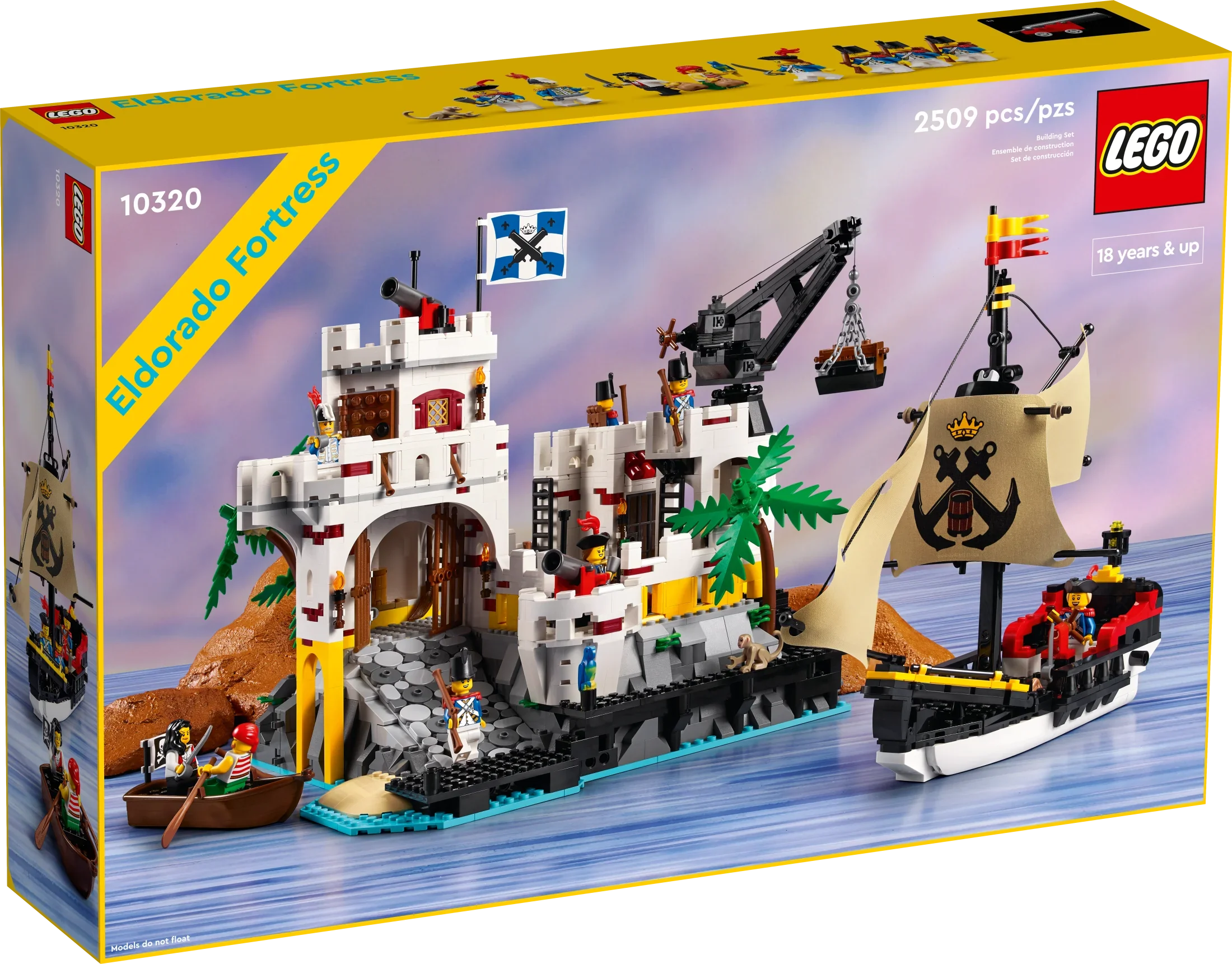 Building Décor, Gift Who Includes Adults Project, Kit, and Pirate Idea Love Icons Eldorado Office Gift, for 8 Ship a Home 10320 Rewarding Pirate Nostalgic Fortress LEGO Minifigures,