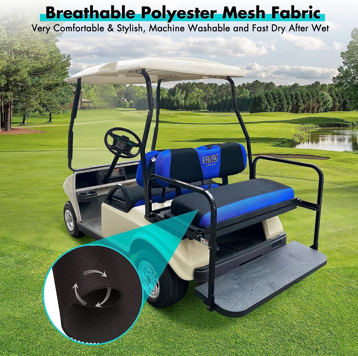 EZGO 10L0L Blue 2000-up for & DS Golf Cover Cart RXV TXT Set Club Front Seat Rear Car Black