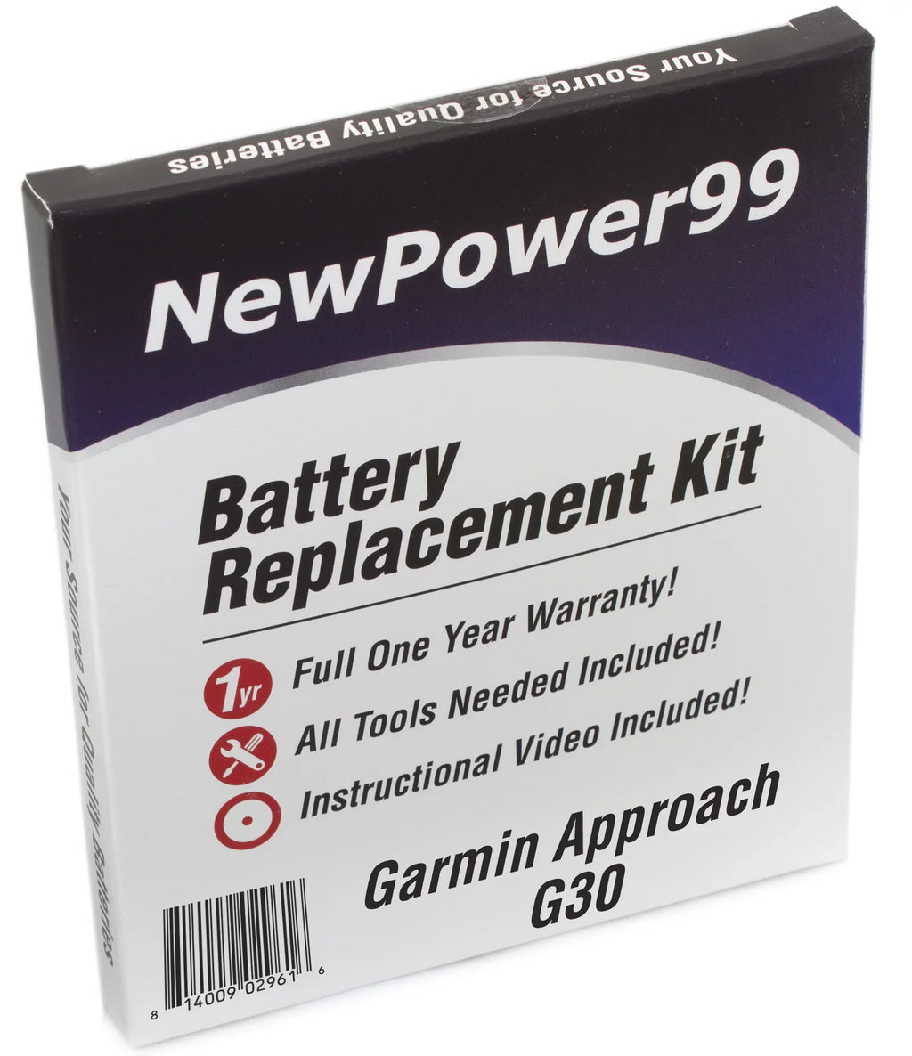 and Video Warranty Replacement Battery Battery, Approach Instructions, Kit Installation Tools, full Year G30 One Garmin with