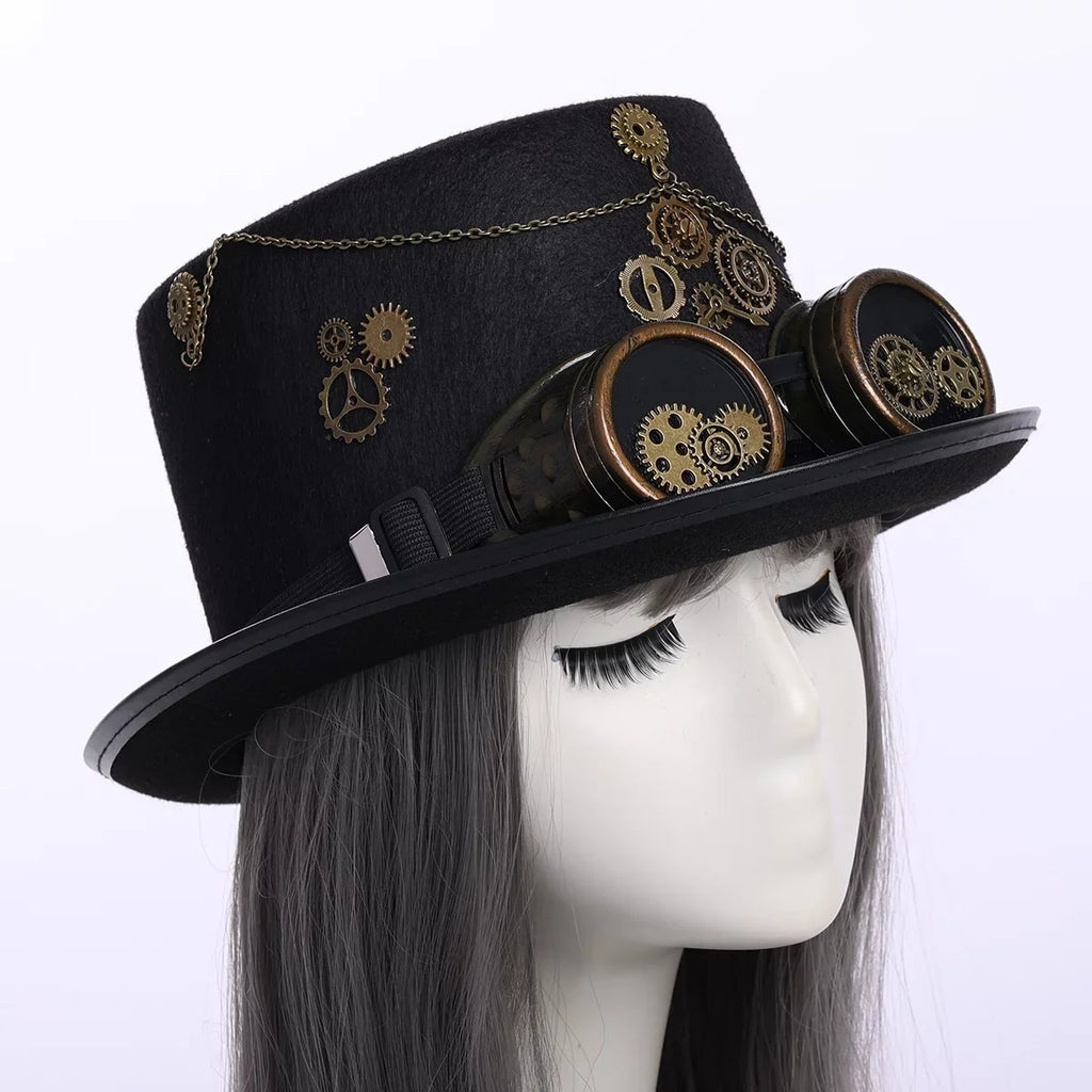 Unisex Steampunk with Gothic Hats Punk GRACEART Hallo Goggle Top Hat