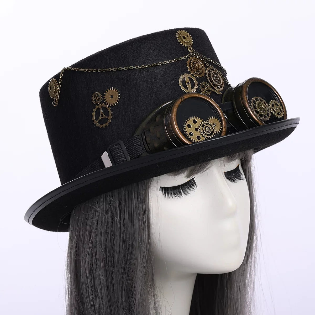Unisex Steampunk with Gothic Hats Punk GRACEART Hallo Goggle Top Hat