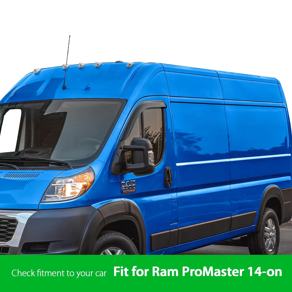 Window pcs Visors, Deflectors Tape-on Deflector, Window Car Ram Vent Goodyear ProMaster Guards, for GY008711 Shatterproof - Vent 2 2014-2024, Visor, Accessories, Rain
