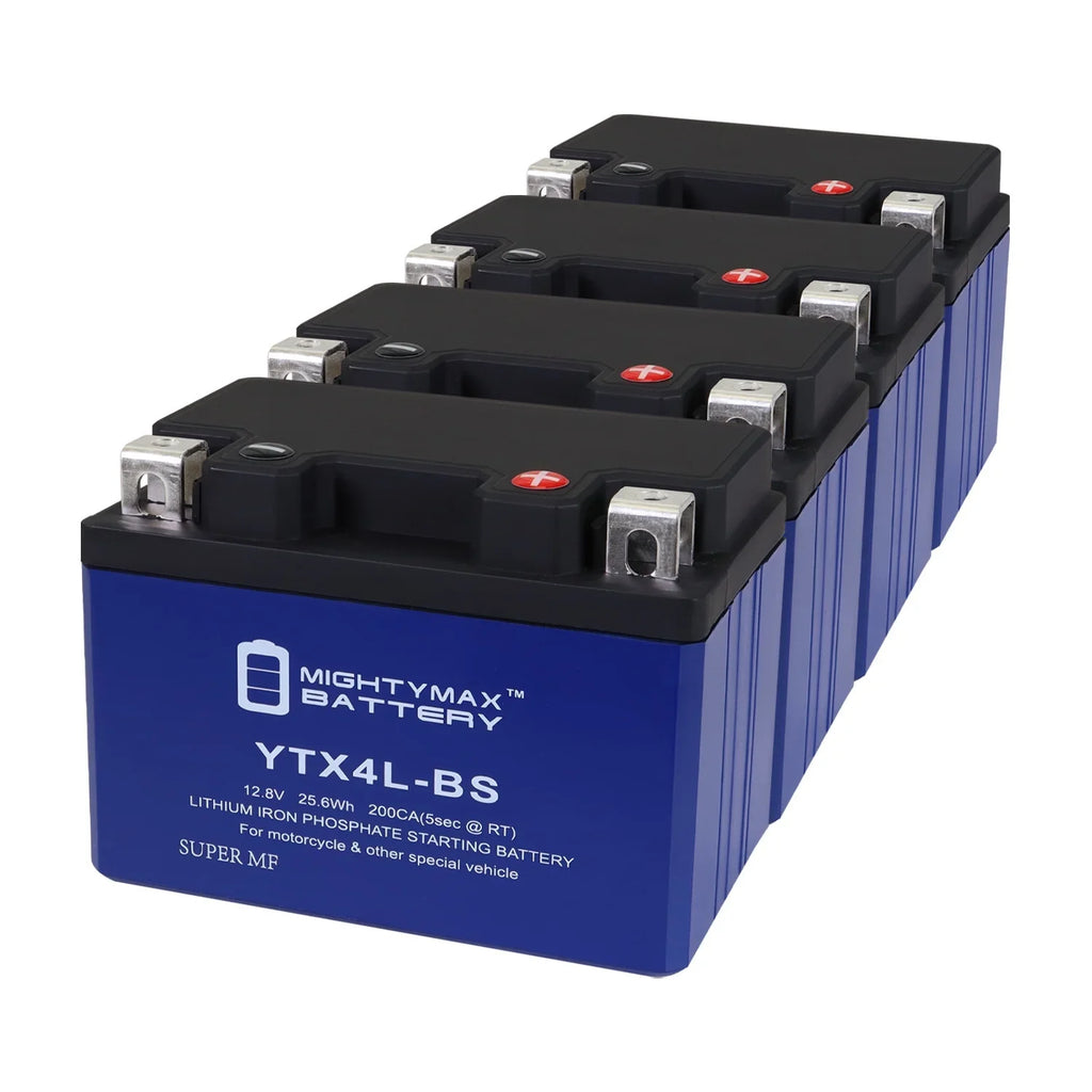 '- 4 Pack YTX4L-BS GSX with Lithium Compatible Replacement YTX4L-BS Battery Sea-Doo 96-00