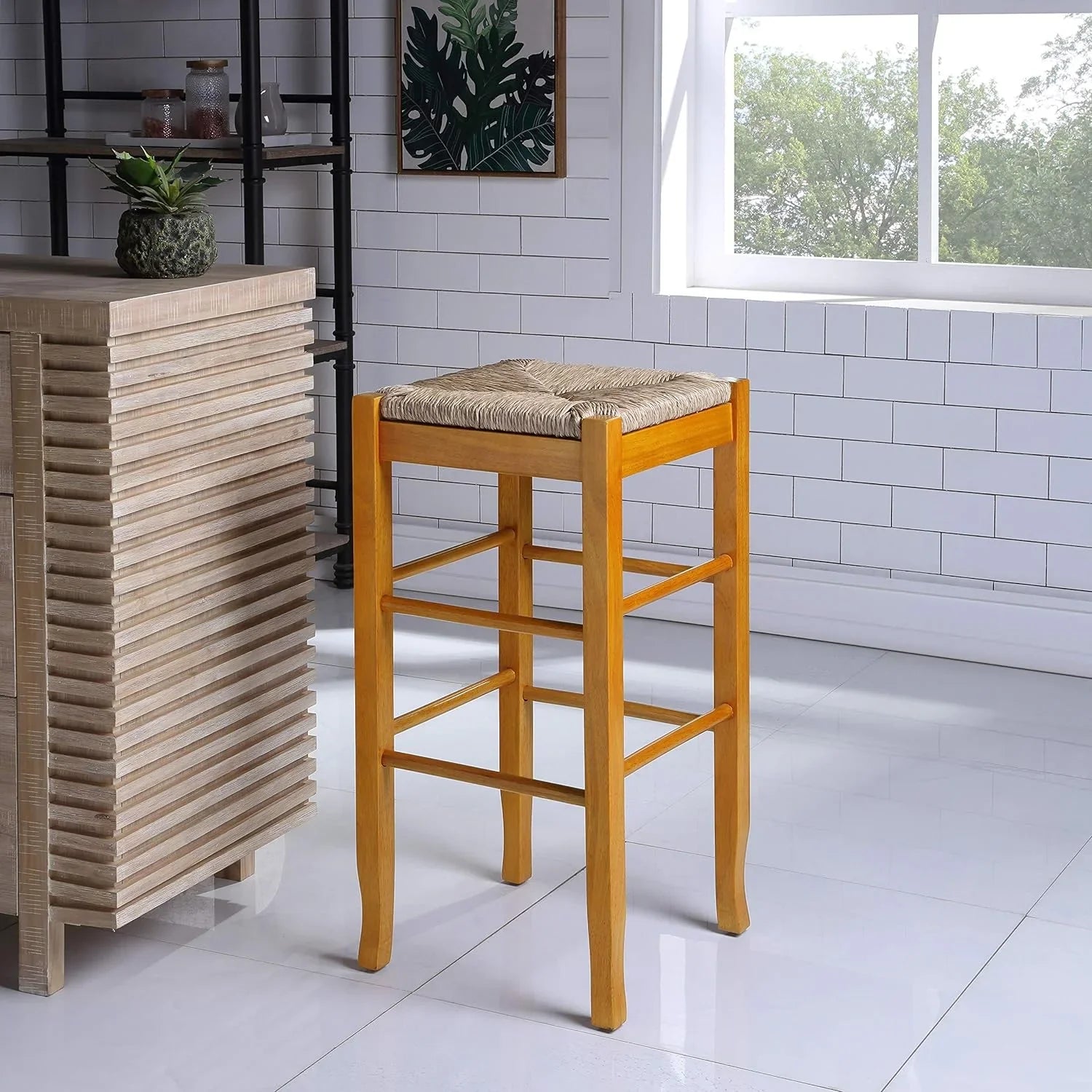 29-Inch, Bar Stool, Brown Height Rush Square Seat