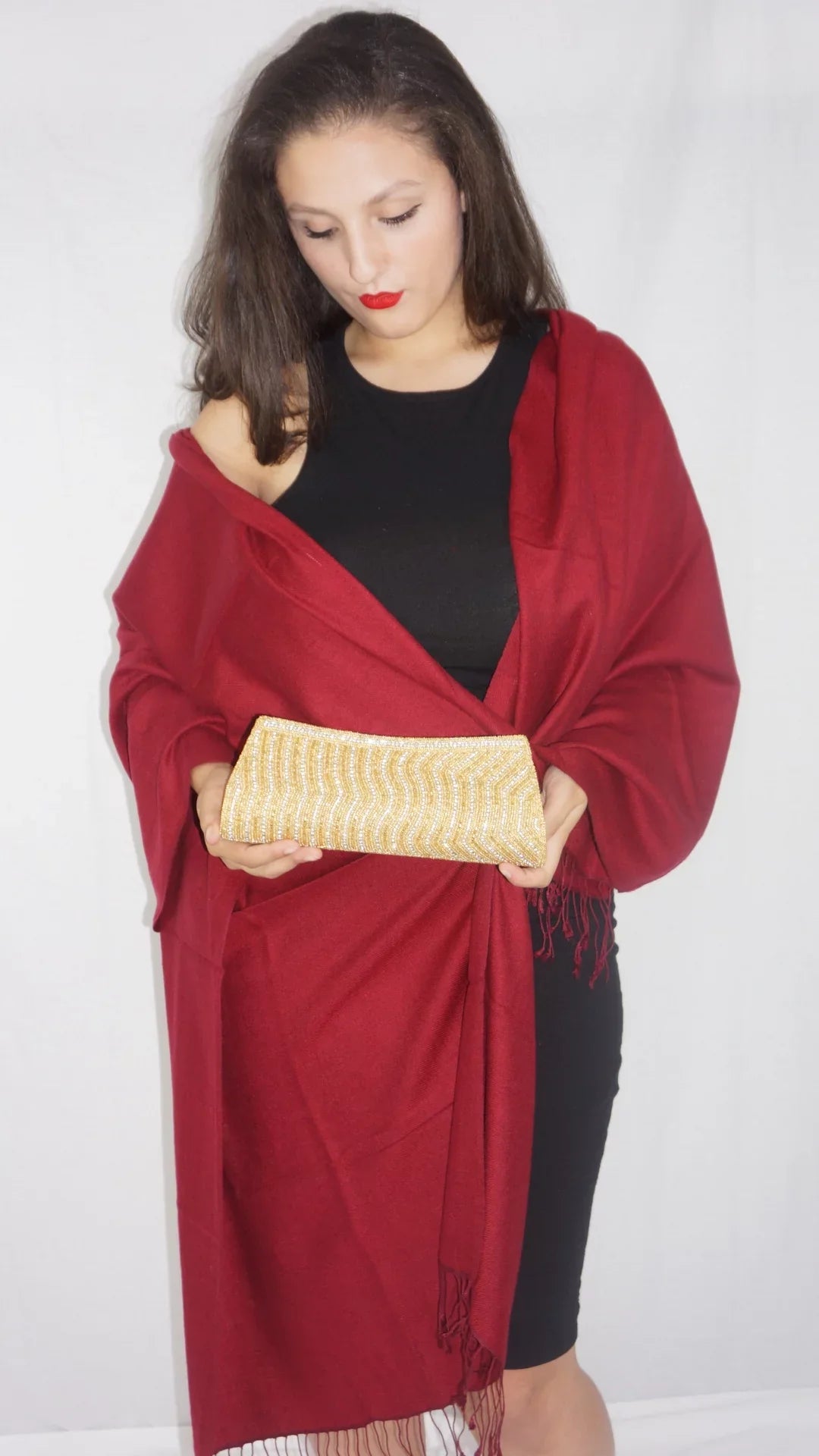 Scarf/Wool/Silk (Wine) Scarf/Pashmina Shawl/Cashmere/Cashmere Scarf/Scarves/Shawl/Shawls/Stole/Wrap/Pashmina