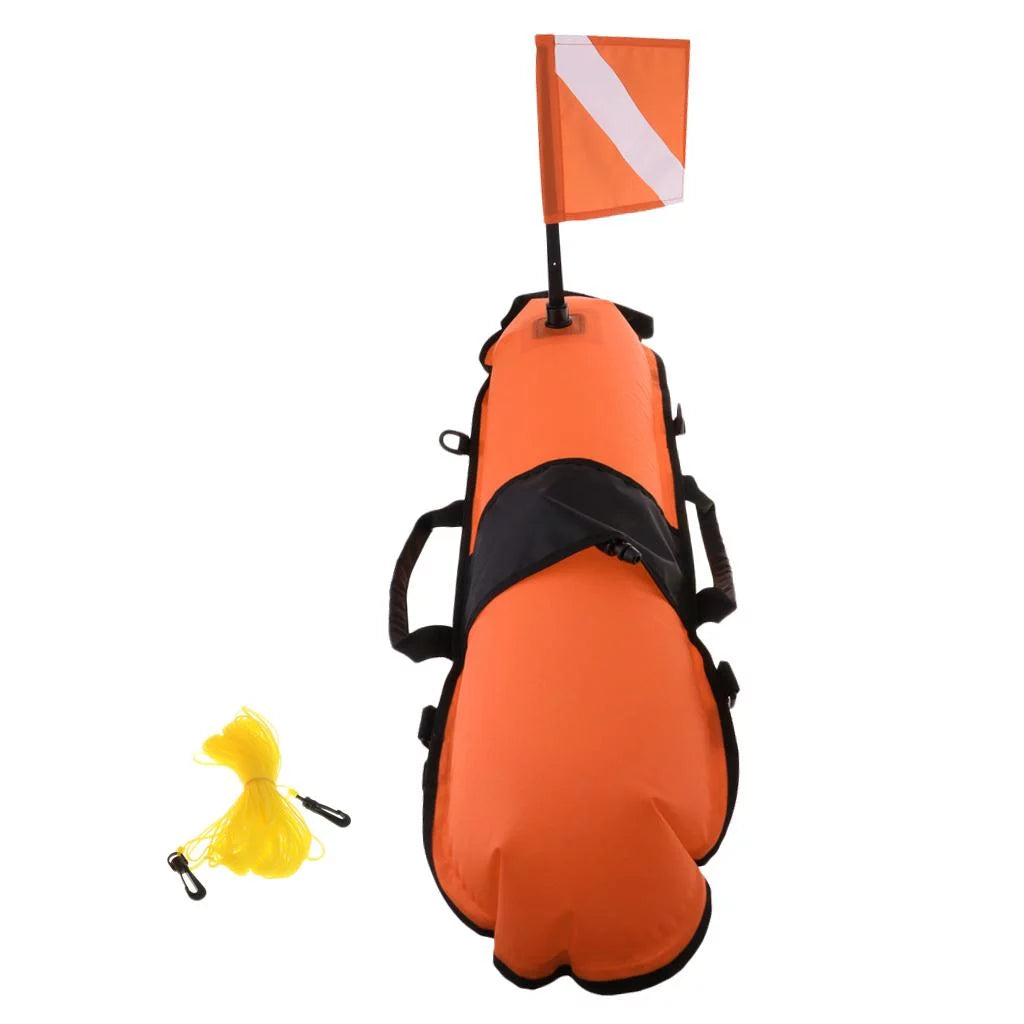 Oral Buoy 20m Float Diver Snorkeling, Diving , Flag, D-, Inflator High with Safety Scuba Freediving Visible Spearfishing,