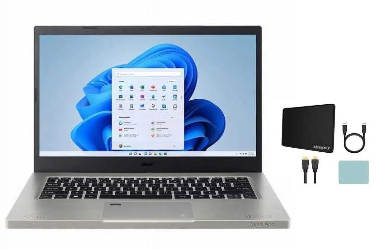 16GB LED-Backlit Vero FHD Core SSD, i7-1255U Finger Gray Keyboard, Laptop, EVO Accessories Backlit 1.70GHz, 1TB acer Windows + Home, Reader, Intel Print Bluetooth, 11 1080p RAM Webcam, 14" Aspire