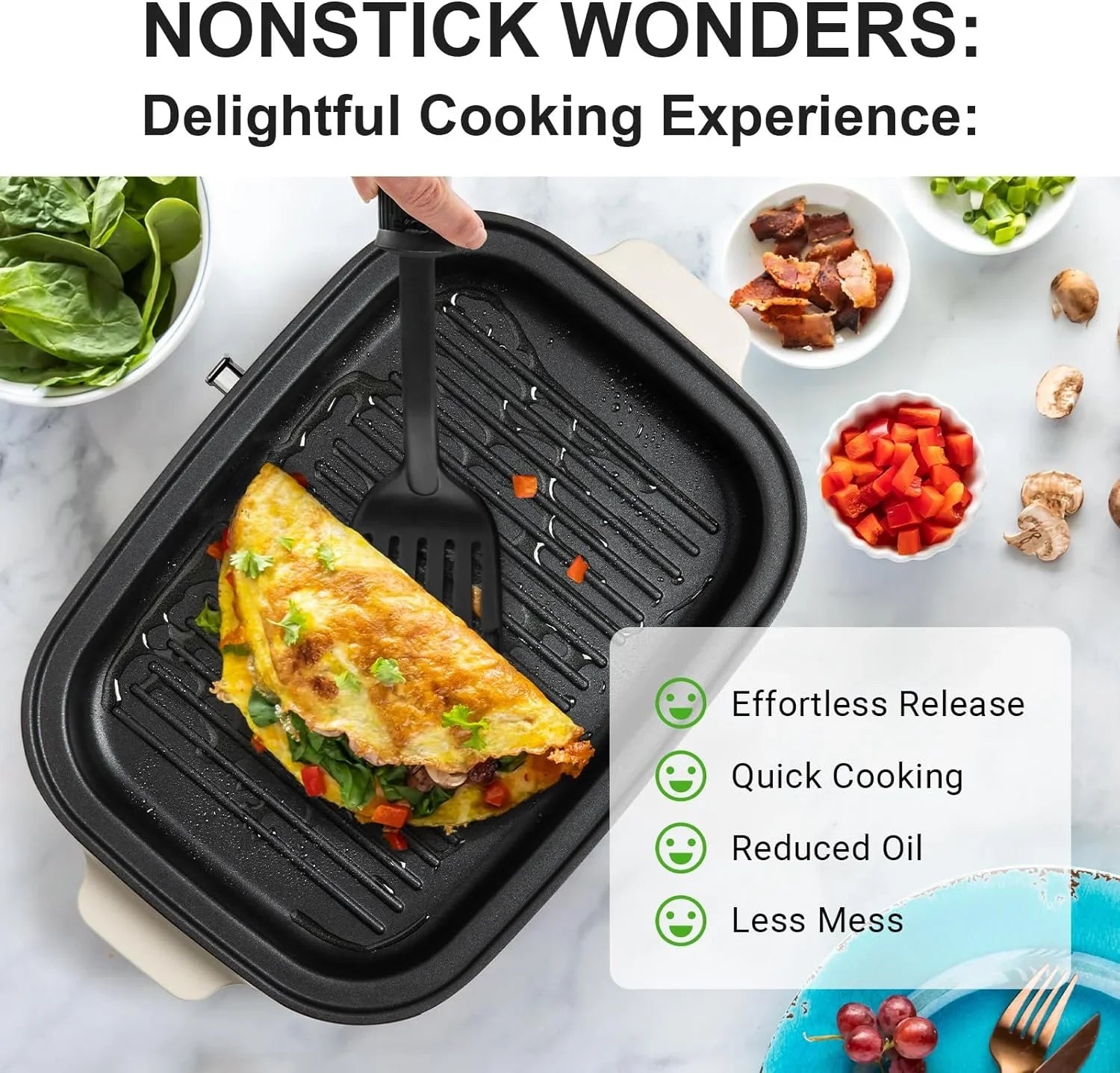 Grill YANPO Lid HotPot, Stir Grilling, Skillets Removable White Dessert, Pot, Paella Set Fry, Pasta Classic Mushroom Griddle BBQ, Indoor Set, Grill 5 Versatile Electric with Plates, for Nonstick