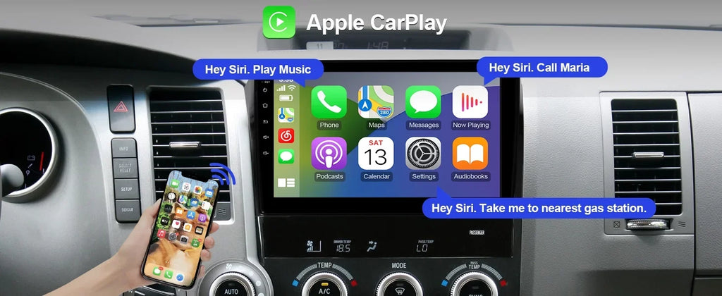 Screen Car Din Tundra Auto IPS Touchscreen Car Android inches Support & 2007-2013 Camera FM GPS Stereo & Sequoia 2008-2018 with Carplay Android Double 2+32G Backup Toyota BT 10 Radio for 10.1 Navi