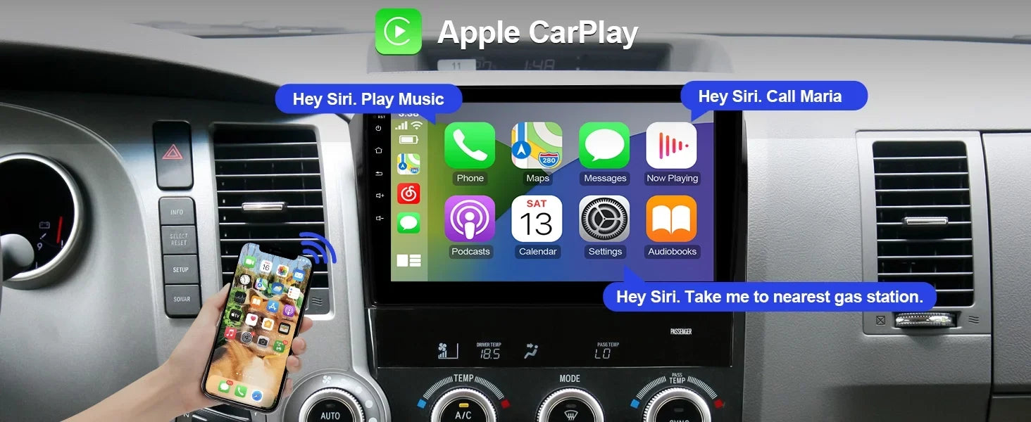 Screen Car Din Tundra Auto IPS Touchscreen Car Android inches Support & 2007-2013 Camera FM GPS Stereo & Sequoia 2008-2018 with Carplay Android Double 2+32G Backup Toyota BT 10 Radio for 10.1 Navi