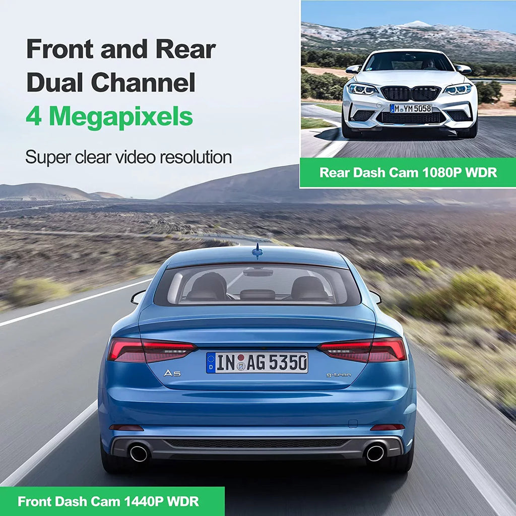 Cars 2.5K+1080P Record Front Dual G-Sensor, Super Parking Camera App Night D32 Mount, for Built-in Yeecore Vision, Dam, Control, Accident GPS, Portable and Dash Magnetic Mode, Cam Rear, Dash Dash WiFi