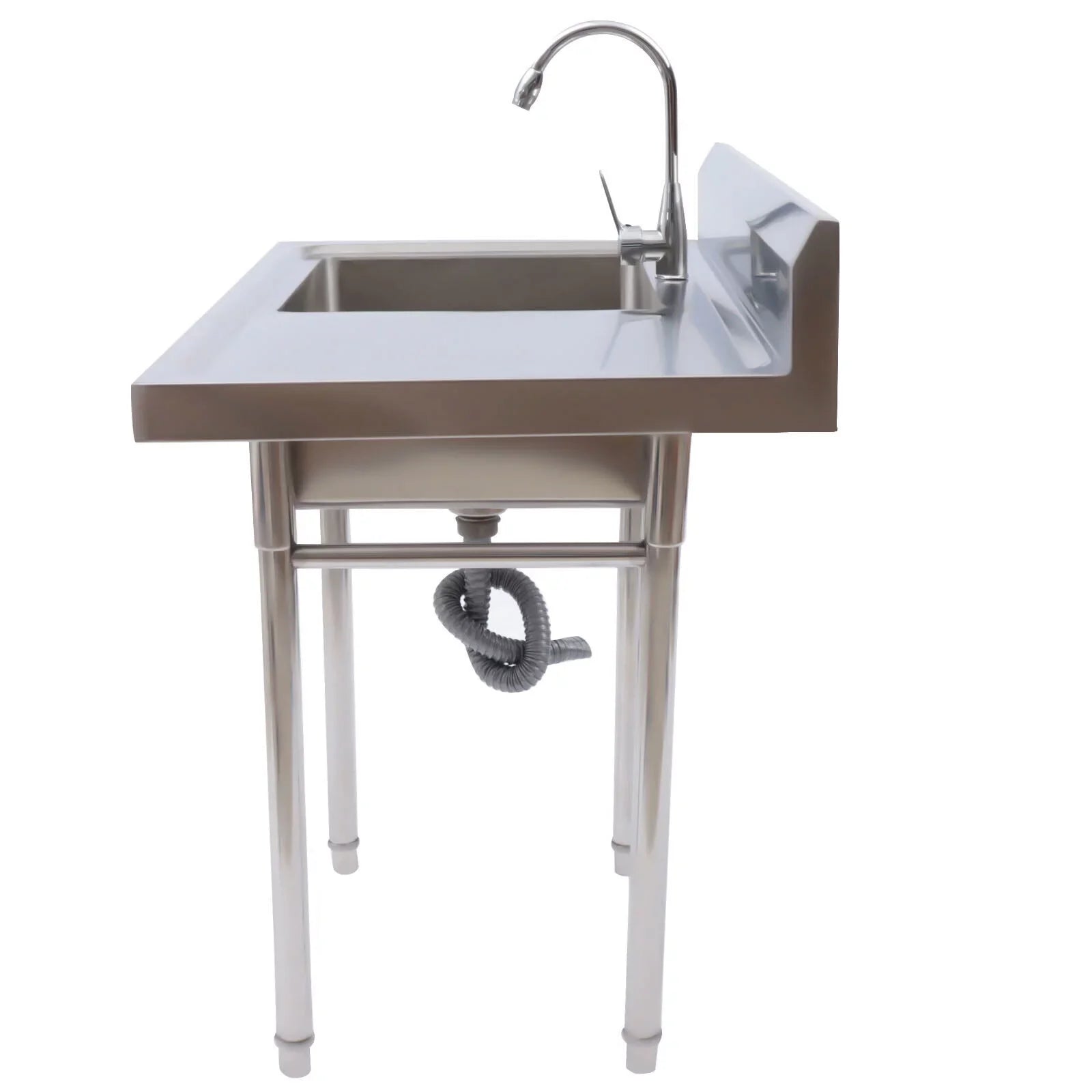 Sink 23.6* Kitchen Stainless Home and Commercial Utility Use Sink Steel 39.3* Drainboard 36.7in for