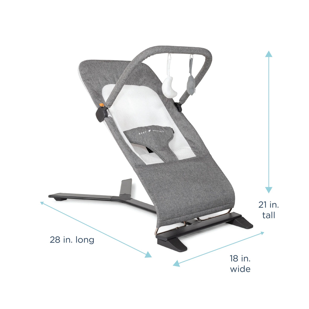 Charcoal Baby Months, Portable for 0-6 Delight Deluxe Baby Bouncer, Alpine Tweed Infants