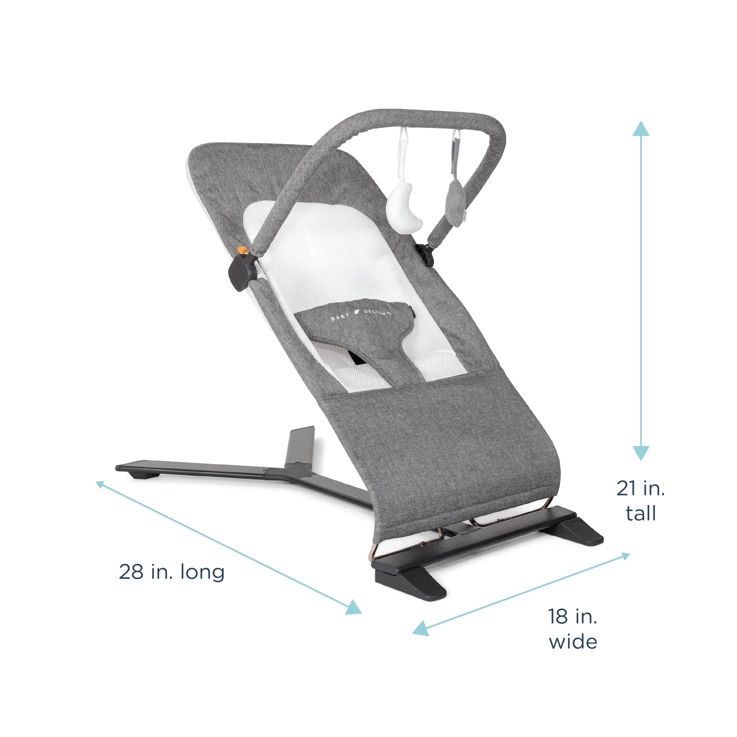 Charcoal Baby Months, Portable for 0-6 Delight Deluxe Baby Bouncer, Alpine Tweed Infants