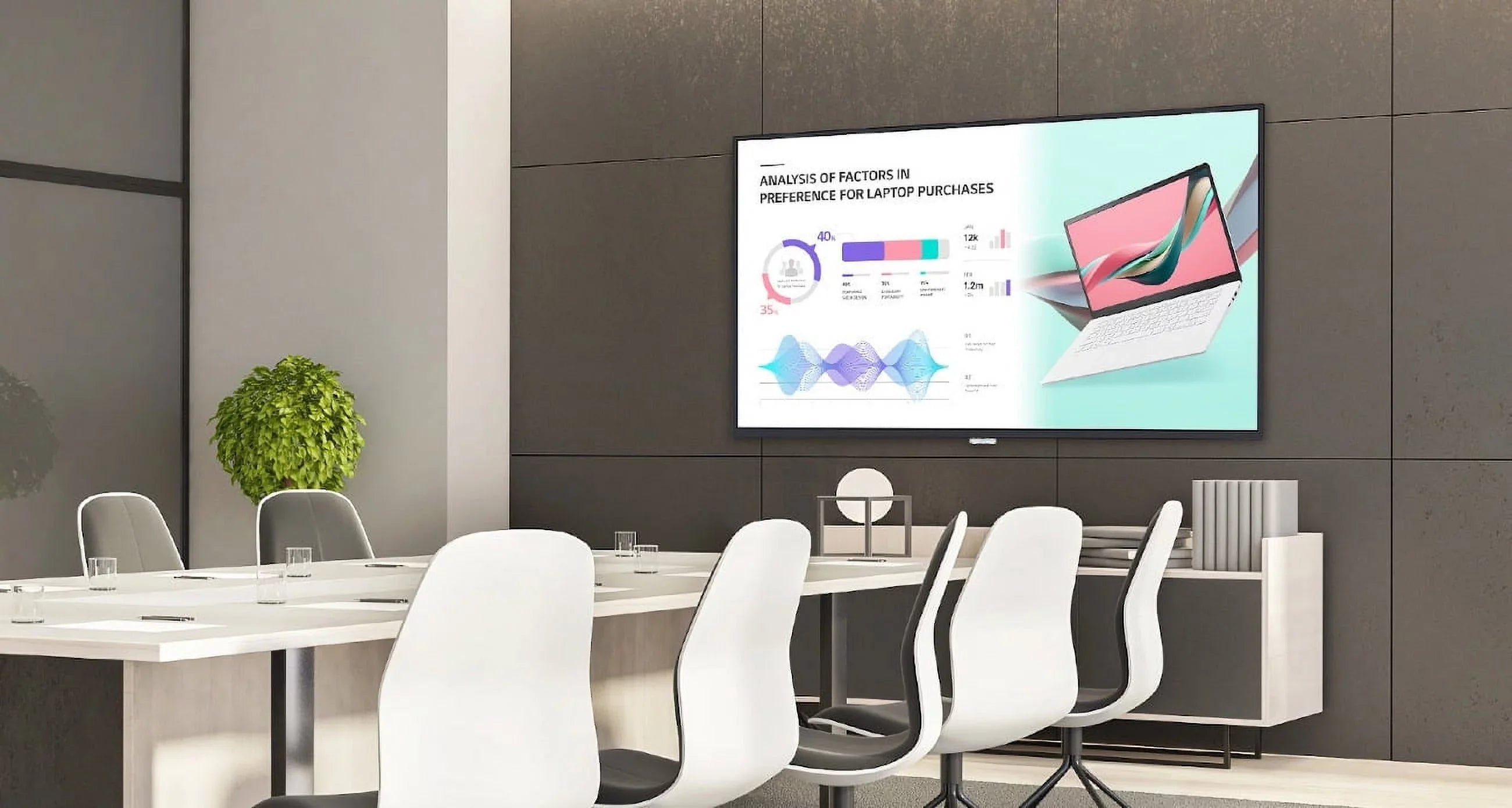 4K Display, LCD Signage Black Monitor 49\" LG Video