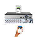 DVR CVI Evertech Compatible HDD Recorder TVI Channel Hybrid with 16 1080P Analog Camera AHD Cameras Security with 8TB